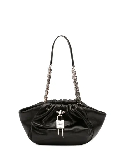Pre-owned Givenchy 2010-2025 Small Calfskin Kenny Shoulder Bag In Black