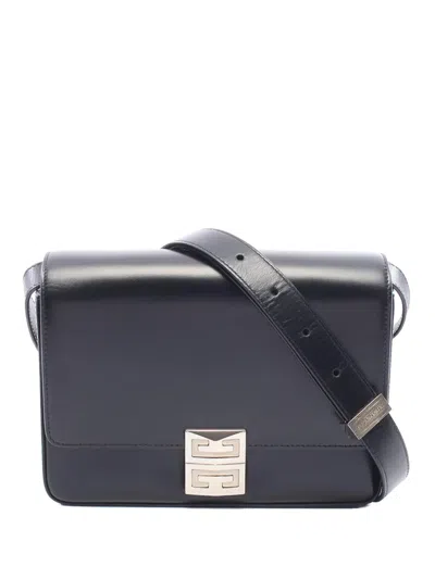 Pre-owned Givenchy 2010-2026 4g Box Leather Crossbody Bag In Black