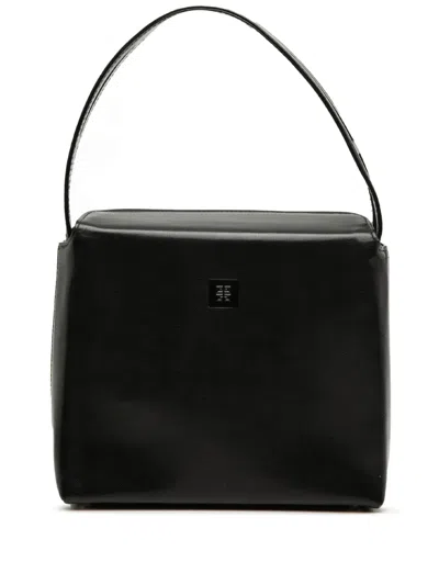 Pre-owned Givenchy 2010-2026 Leather Anastasia 4g Logo Top Handle Bag Handbag In Black