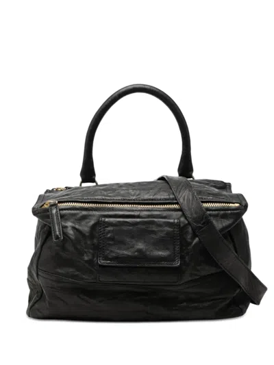 Pre-owned Givenchy 2010-2026 Medium Leather Pandora Satchel In Black
