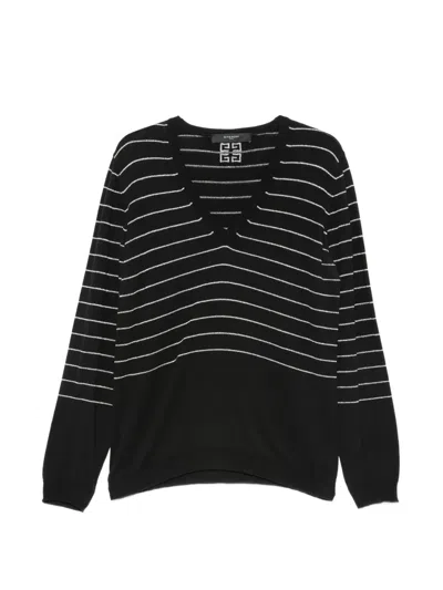 Pre-owned Givenchy 2010s 4g Striped Sweater In Black