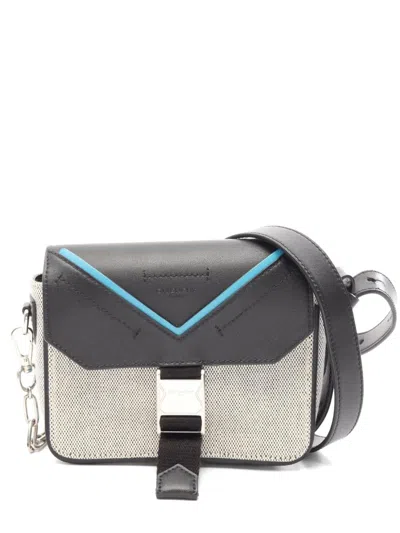 Pre-owned Givenchy 2010s Leather-trim Shoulder Bag In Black