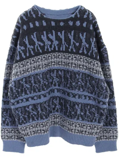 Pre-owned Givenchy 2010s Patterned-jacquard Sweater In Blue