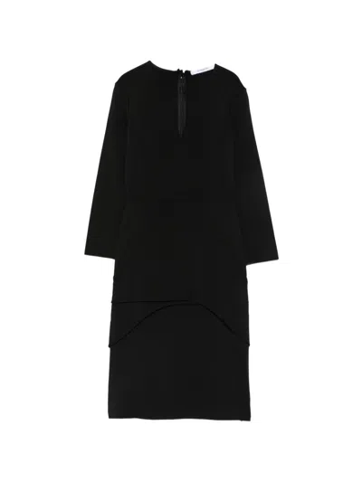 Pre-owned Givenchy 2010s V-neck Layered Dress In Black