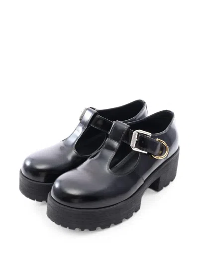 Pre-owned Givenchy 2010s Voyou Voyeur Buckle Shoes In Black