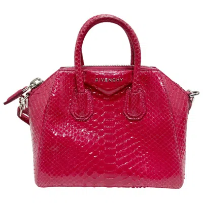 Pre-owned Givenchy 2011 Antigona Mini Python Bag In Red