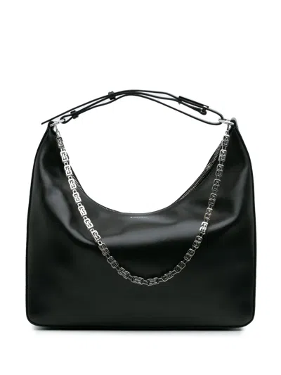 Pre-owned Givenchy 2012 Medium Leather Moon Cut Out Bag Satchel In Black