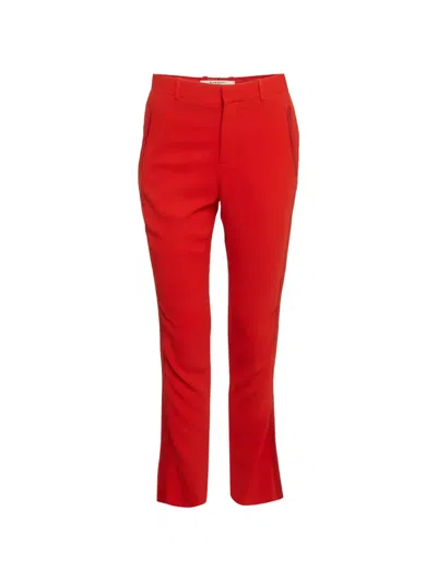 Pre-owned Givenchy 2013 Satin-trim Trousers In Red