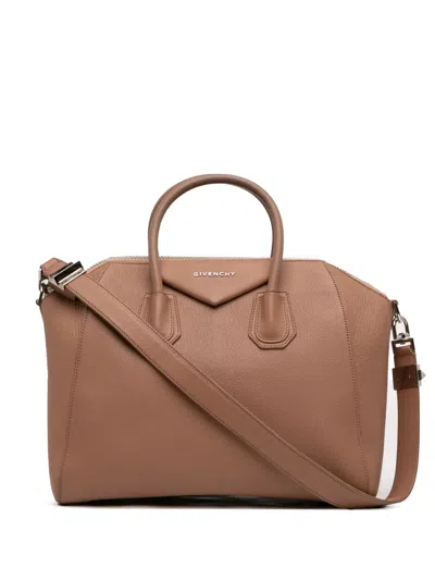 Pre-owned Givenchy 2014 Medium Goatskin Antigona Satchel In Brown