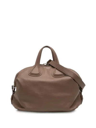 Pre-owned Givenchy 2015 Medium Calfskin Nightingale Satchel In Brown
