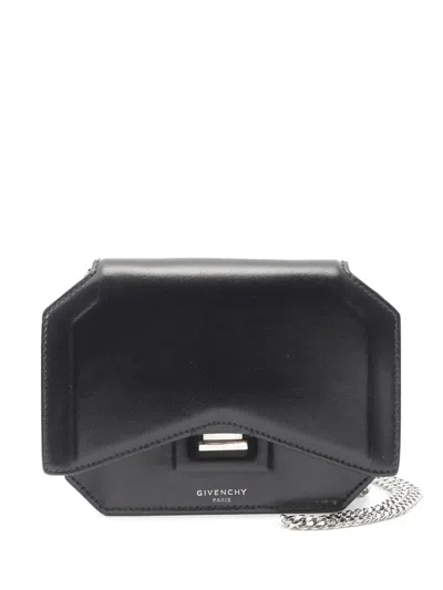 Pre-owned Givenchy 2015 Mini Smooth Calfskin Bow Cut Crossbody Bag In Black
