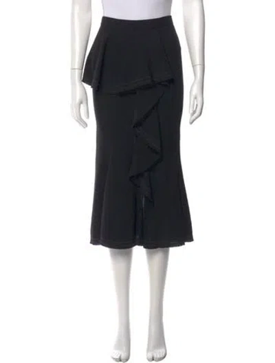 Pre-owned Givenchy 2015-2016 Midi Length Skirt In Black