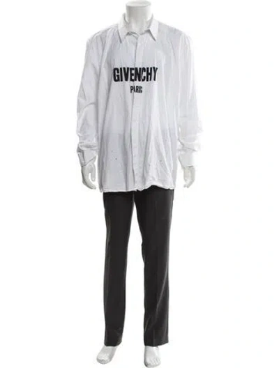 Pre-owned Givenchy 2016 Graphic Print Shirt In White