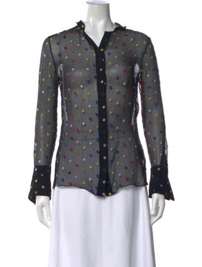Pre-owned Givenchy 2017 Silk Blouse In Black