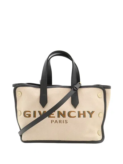 Pre-owned Givenchy 2020-2026 Mini Canvas Bond Satchel In Gray