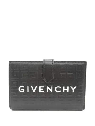 Pre-owned Givenchy 2020s Logo-print Bi-fold Wallet In Black