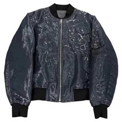 Pre-owned Givenchy 2021  Liquid Metal Iridescent Bomber In Black