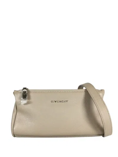 Pre-owned Givenchy 2021 Mini Goatskin Pandora Box Crossbody Bag In Brown