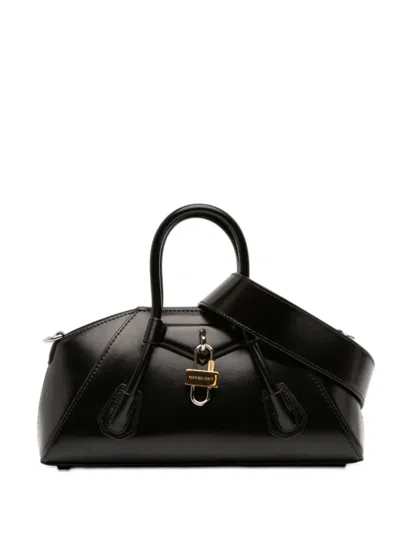 Pre-owned Givenchy 2022 Mini Box Calfskin Antigona Stretch Top Handle Bag Satchel In Black