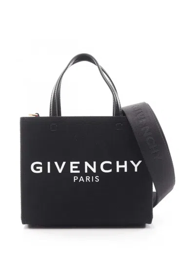 Pre-owned Givenchy 2022-2023 Mini Canvas G Tote Satchel In Black