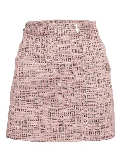 Pre-owned Givenchy 2024 Jacquard-logo Skirt In Pink
