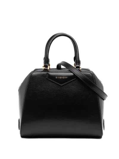 Pre-owned Givenchy 2024 Mini Leather Antigona Cube Satchel In Black