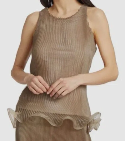 Pre-owned Givenchy $2385  Women's Beige Flared Hem Organza Top Size Tu