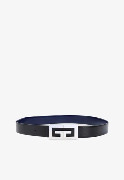 Givenchy 2g Reversible Leather Belt In Black