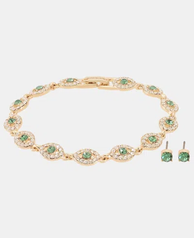 Givenchy 2-pc. Set Stone & Crystal Link Bracelet & Crystal Stud Earrings In Gold