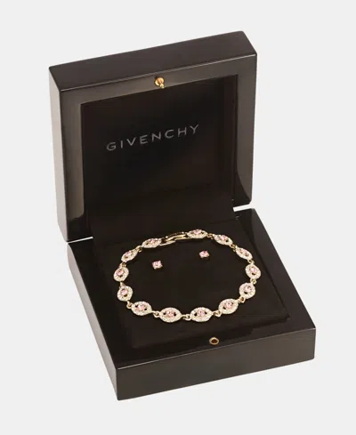 Givenchy 2-pc. Set Stone & Crystal Link Bracelet & Crystal Stud Earrings In Orange