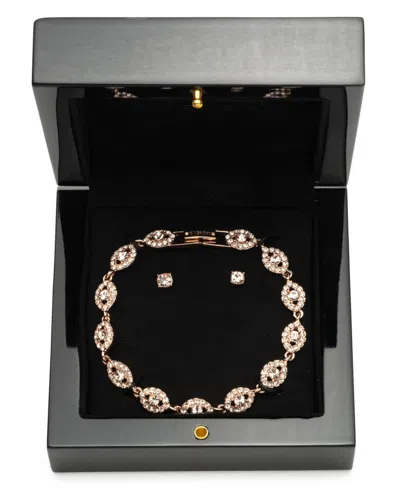 Givenchy 2-pc. Set Stone & Crystal Link Bracelet & Crystal Stud Earrings In Pink