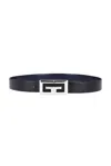 Givenchy 30mm Reversible 2g Small Buckle Belt In Black & Dark Blue
