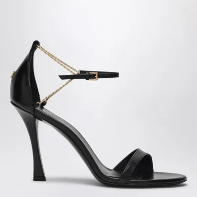 GIVENCHY 4 G LIQUID 95 SANDALS IN BLACK LEATHER