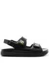 Givenchy Women Leather Sandals With 4g Metal Details In Black