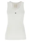 Givenchy Women's White Logo-plaque Cropped Ribbed Cotton-jersey Tank Top In White