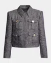 Givenchy 4-pocket Linen-blend Jacket In Denim Blue