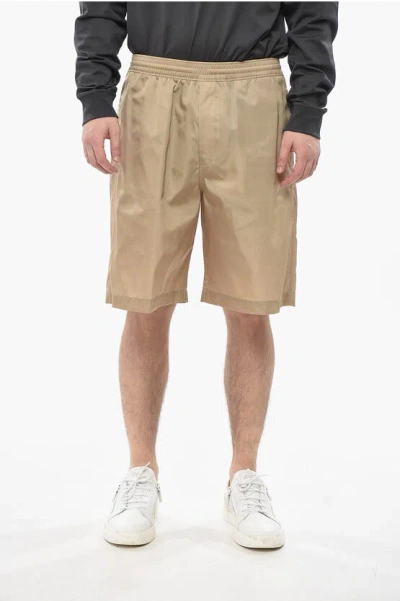 Givenchy 4-pocket Nylon Shorts With Elasticated Waist In Brown