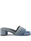 Givenchy '4g' Open Toe Block Heel Sandals In Blue