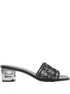 Givenchy Logo Fabric Sandals Sculpture Heel In Black