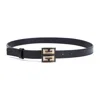 Givenchy 4g Logo Square Buckle Leather Belt In Blue