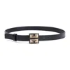 Givenchy 4g Logo Square Buckle Leather Belt In Blue