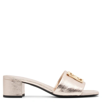 Givenchy 4g 45 Gold Leather Mules