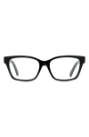 Givenchy 4g 52mm Rectangular Optical Glasses In Shiny Black