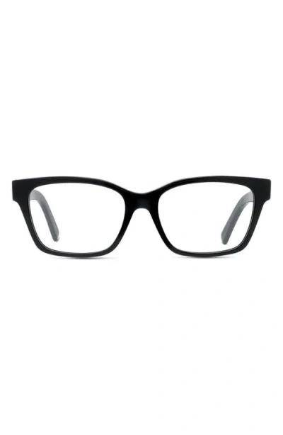 Givenchy 4g 52mm Rectangular Optical Glasses In Black