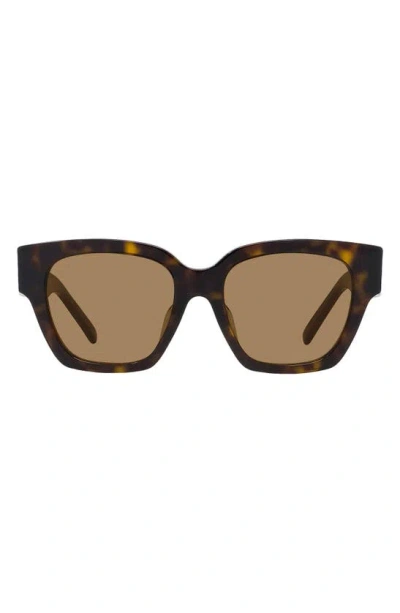 Givenchy 4g 53mm Square Sunglasses In Dark Havana / Roviex