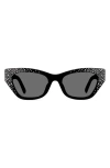Givenchy 4g 55mm Cat Eye Sunglasses In Shiny Black/smoke