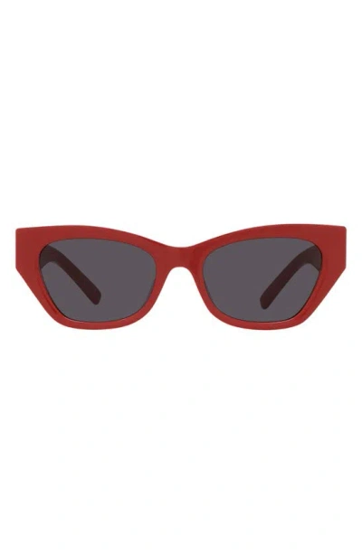 Givenchy 4g 55mm Cat Eye Sunglasses In Shiny Red / Smoke