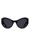 Givenchy 4g Round Sunglasses In Shiny Black / Smoke