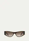Givenchy 4g Acetate Cat-eye Sunglasses In Dark Havana