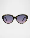 Givenchy 4g Acetate Round Sunglasses In Black